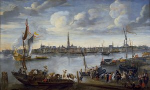Udsigt over Antwerpens veje fra Vestbredden, efter 1672 af Hendrick van Minderhout