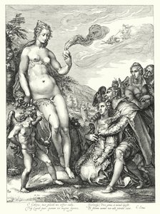 Venus, Amor og de to kærestepar (gravering)