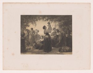 Italienske kvinder ved et bord af Hendrik Adriaan Christiaan Dekker