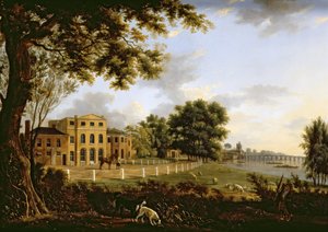 Udsigt over Chelsea Farm med Themsen og Battersea Bridge, 1790