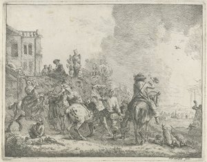 falkejagt af Hendrik Frans van Lint