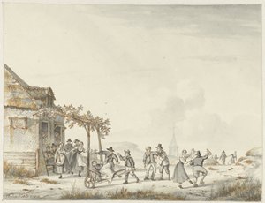 Landsbyfest på en kro på klitterne
