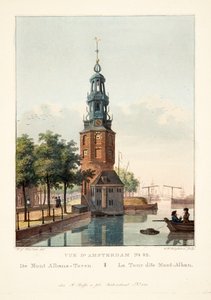 Udsigt over Amsterdam No.32. Fra Mont Albans-Toren. Det såkaldte Mont-Alban Tower, 1825 (håndfarvet gravering)