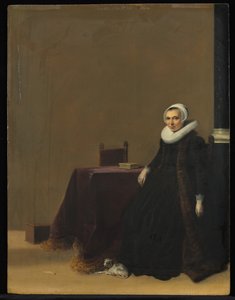 Portræt af en kvinde med en hund, ca. 1635. af Hendrik Gerritsz. Pot