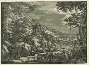 arkadiske landskab, ca. 1615. af Hendrik Goltzius