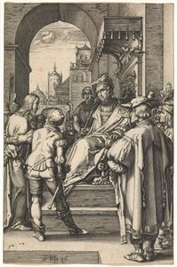 Kristus før Pilatus, efter 1596 (gravering) af Hendrik Goltzius