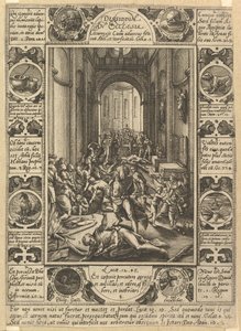 Uenighed i kirken Dissidium i kirken, ca. 1578 af Hendrik Goltzius