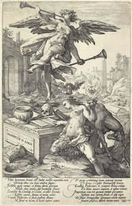Berømmelse og historie, fra romerske helte, 1586 af Hendrik Goltzius