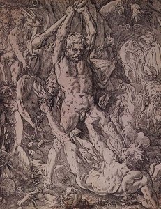 Hercules og Cacus af Hendrik Goltzius