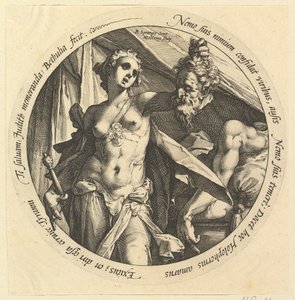 Judith med hovedet af Holofernes, ca. 1585. af Hendrik Goltzius
