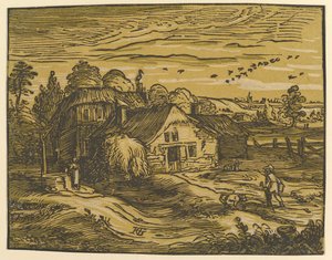 Landskab med sommerhus, ca. 1597-98. af Hendrik Goltzius