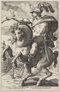 Marcus Curtius, fra serien The Roman Heroes, 1586. af Hendrik Goltzius