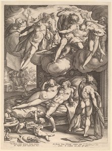 Mars og Venus overrasket af Vulcan af Hendrik Goltzius