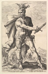 Mucius Scaevola, fra serien The Roman Heroes, 1586 af Hendrik Goltzius