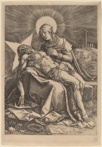 Pietà (Den sørgende jomfru med den døde Kristus i hendes skød) af Hendrik Goltzius