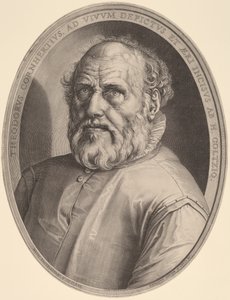 Portræt af Dirk Volckertcz. rådyr af Hendrik Goltzius