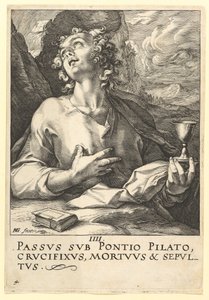 Sankt Johannes, fra Kristus, apostlene og Sankt Paulus med trosbekendelsen, ca. 1589. af Hendrik Goltzius