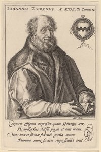 Johannes Zurenus (Jan van Zuren) af Hendrik Goltzius after Maerten van Heemskerck