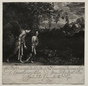 Tobias og englen (stor tallerken)
