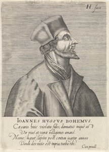 Portræt af John Hus, 1599 af Hendrik Hondius the Elder