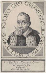 Portræt af Sigismund III Vasa, konge af Polen 1566-1632, 1608 af Hendrik Hondius the Elder