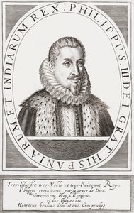Kong Filip III af Spanien og som Filip II, konge af Portugal, af Hendrik I (after) Hondius