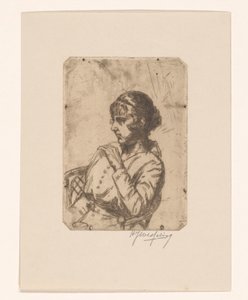 Kvinde i en stol af Hendrik Jan Wesseling (signed by artist)
