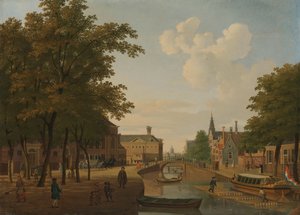 Udsigt over Houtmarkt, Amsterdam af Hendrik Keun