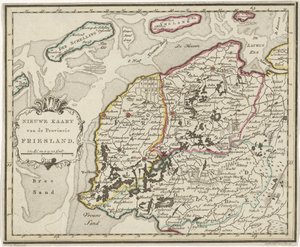Kort over Friesland Nyt kort over provinsen Friesland (titel på objekt) af Hendrik Kloekhoff