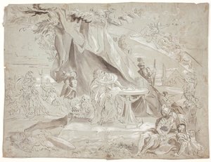 Allegorisk komposition af Hendrik Krock