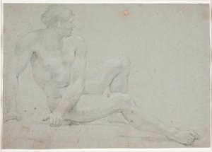 Mandlig modelstudie, siddende af Hendrik Krock