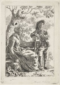 Mand og kvinde ved et træ af Hendrik Kuipers