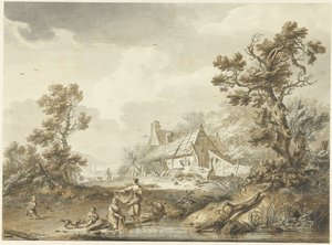 Gård med voksende kvinder i forgrunden af Hendrik Meijer
