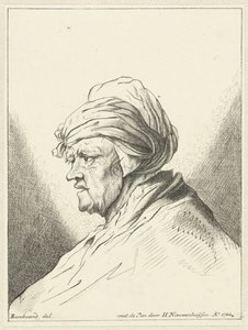 Buste af gammel kvinde, til venstre af Hendrik Nieuwenhuysen
