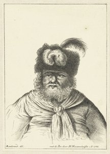 Siddende mand med pelshue af Hendrik Nieuwenhuysen