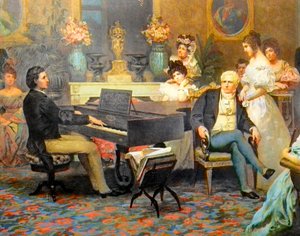 Chopin spiller klaver i Prince Radziwils salon