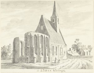 Udsigt over den hvide kirke i Noordwijkerhout