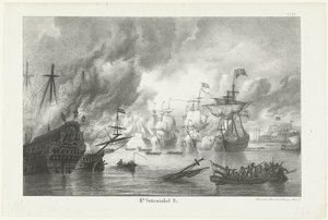 Rejsen til Chatham, 1667 af Hendrik Vettewinkel