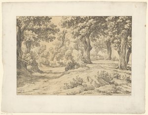 skov udsigt Tentamina Lithographica (serietitel) Italienske landskaber (serietitel)