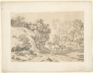 Høvogn på vejen Tentamina Lithographica (serietitel) Italienske landskaber (serietitel)