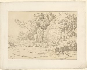 Klipper med bassiner Tentamina Lithographica (serietitel) Italienske landskaber (serietitel)