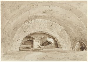 Såkaldte Stables of Maecenas i Tivoli Hvælvinger af en romersk ruin af Hendrik Voogd