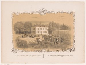 Udsigt over godset og huset Hemelse Berg i Oosterbeek Det himmelske bjerg i Oosterbeek, en time væk fra Arnhem (titel på objekt) Arnhem (serietitel om objekt) af Hendrik Wilhelmus Last