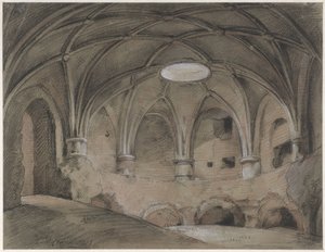 En del af Spanjaardshol på Vreeburg i Utrecht af Hendrik Willem Cramer