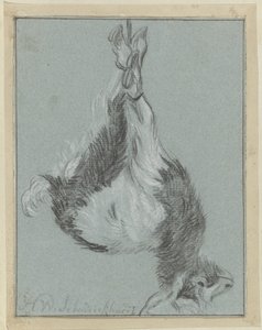 Døende ged af Hendrik Willem Schweickhardt (signed by artist)