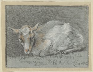 liggende ged af Hendrik Willem Schweickhardt (signed by artist)