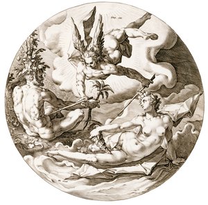 Dag III, The Separation of the Waters, fra serien The Six Days of Creation, 1589 af Hendrik after Goltzius