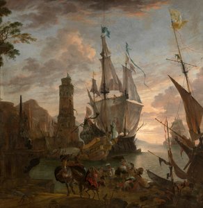 Oriental Seaport (olie på lærred)