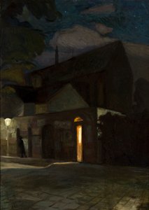 Den dominikanske kirke i Krakow om natten af Hendryk Szczyglinski
