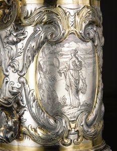 Detalje af en tankard, Danzig, ca. 1670 (pakke forgyldt sølv) (se også 469708 og 469710) af Hennick (attr. to) Probst